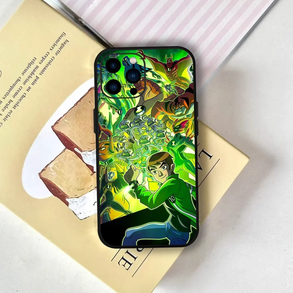 حافظة هاتف كارتونية رائعة B-Benes 10 FUNDA لهاتف آيفون 12 11 13 14 15 16 Max Pro Plus غطاء أسود من السيليكون الناعم الصغير