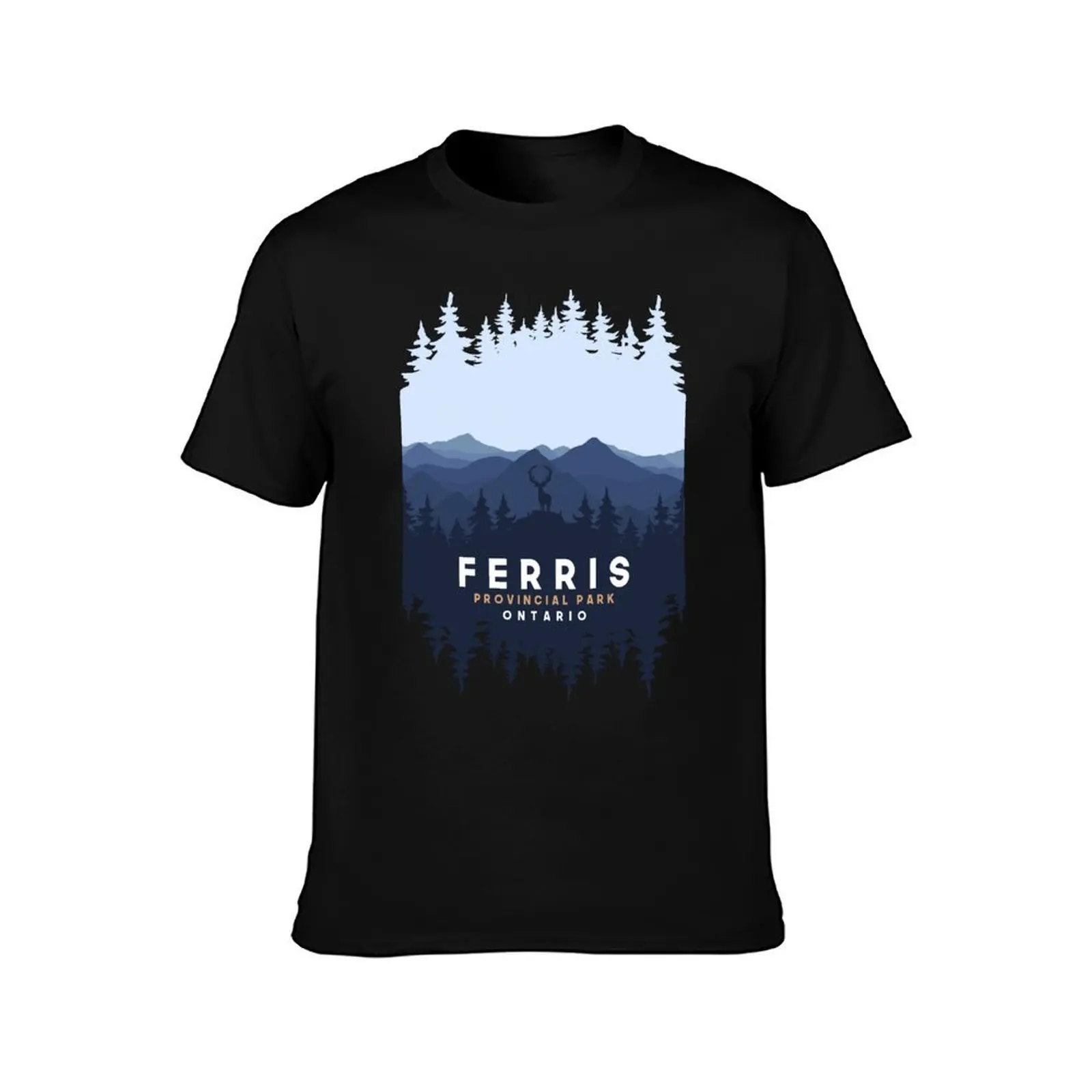 Ferris Provincial Park Ontario Canada Mountain And Pine Tree T-Shirt Basic Solid Color Short Sleeve Cotton Top T-Shirt