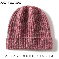 MERRILAMB Cashmere Beanies for Women New Winter Knitted Headgears Keep Warm Hat High Quality Solid Casual Outdoor Caps Skullies
