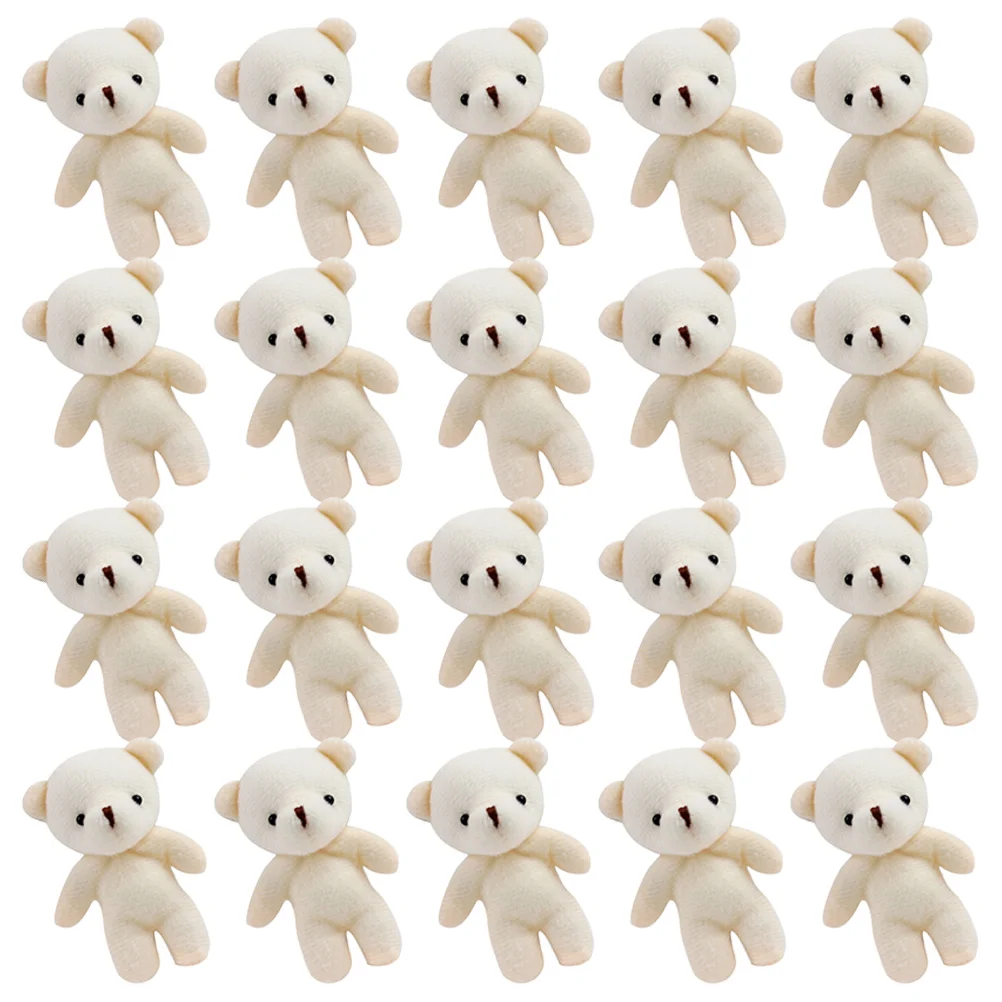 

20 Pcs Cute Mini Bear One-piece Bare (20pcs) Bulk Toys Adorable Decor Keychain Tiny Bears Pp Cotton Portable Baby