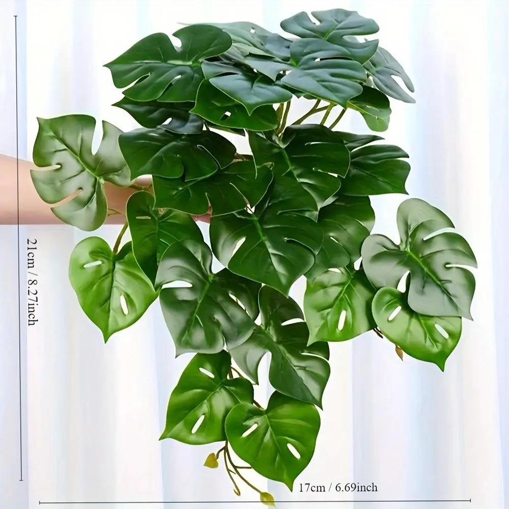 1pc Faux Turtle Leaf Hanging Plant | Artificial Plant | DIY Greenery | Wall/Pot/Vase/Home Decoration | Gifts