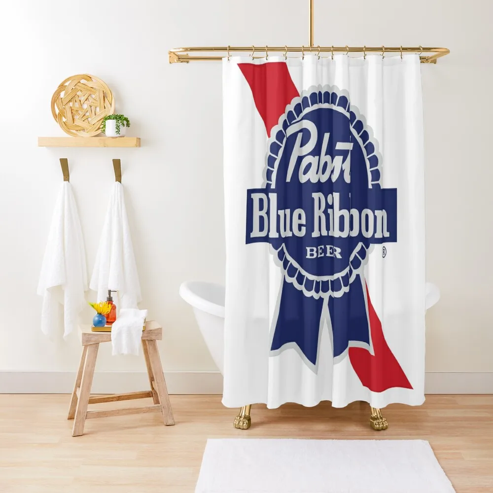 

Happiness with Pabst Blue Ribbon Shower Curtain Elegant Bathroom Waterproof Shower Bathroom And Shower Curtain