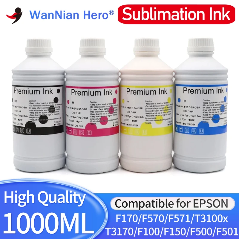 1000ML T49 T49M T49H T49N T49L P Sublimation Ink For Epson F170 F570 F571 T3100x T3170 F100 F150 F500 F550 F560 F561 F160 F530