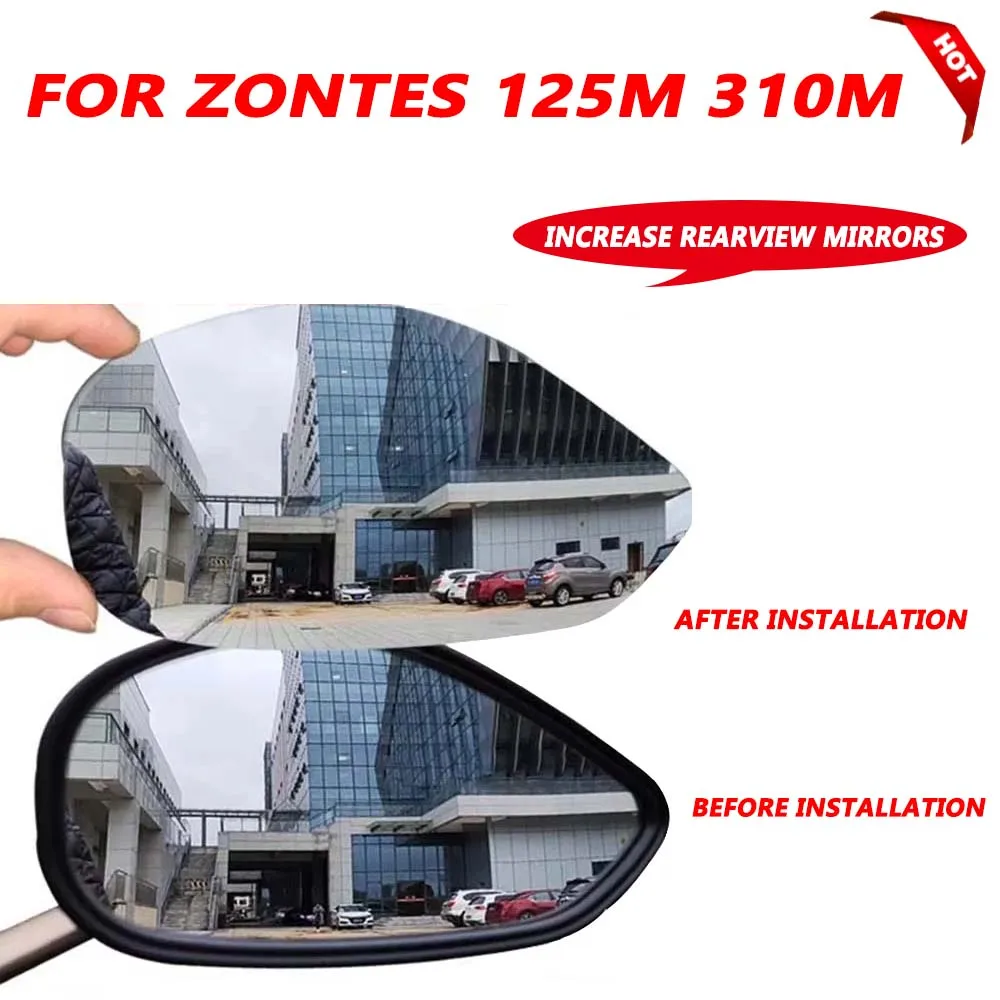 For Zontes 125M 310M M310 M125 M 310 M ZT125-M Accessories Convex Mirror Expand Field View Lens Rearview Side Mirrors