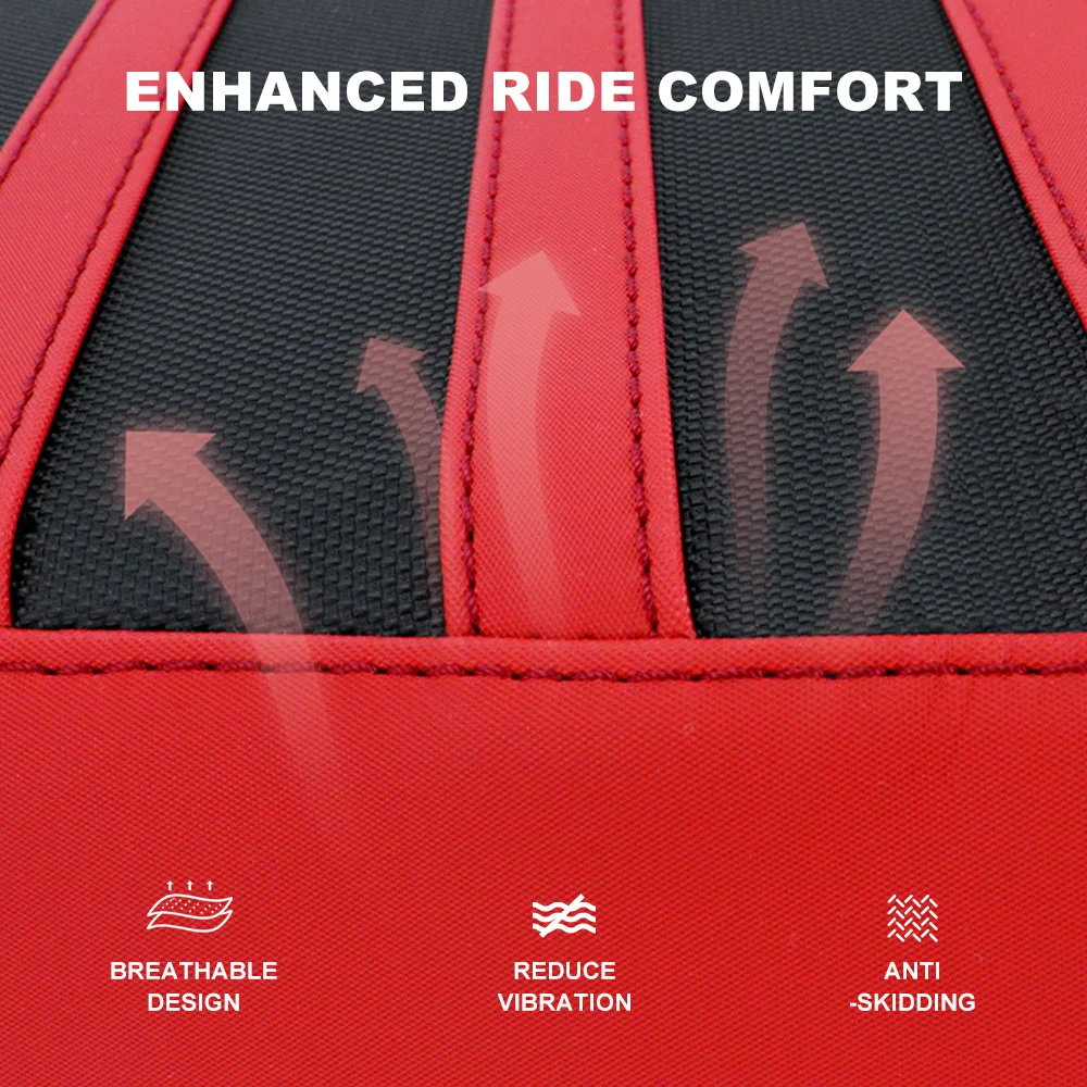 دراجة نارية مخطط قبضة القابض مقعد لهوندا ATC 250 ATC250 ES كبير أحمر 1985 بولي كلوريد الفينيل الجلود مقاوم للماء مقعد السرج غطاء الوسادة