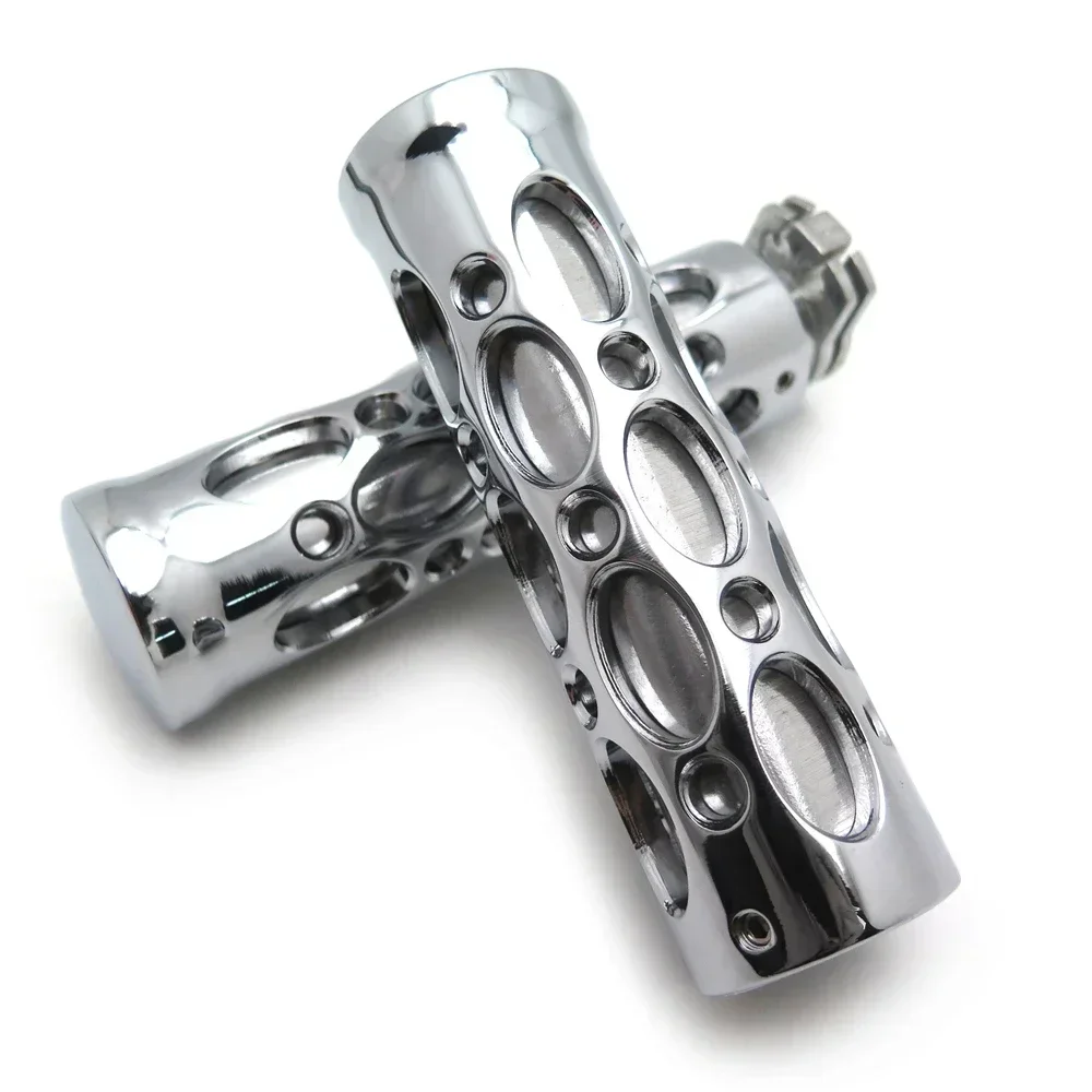 Hand Grips 22mm for Honda CBR 600 900 929 954 1000 RR,Suzuki GSXR Hayabusa All Models and Year Motorcycle Parts Chrome view 2