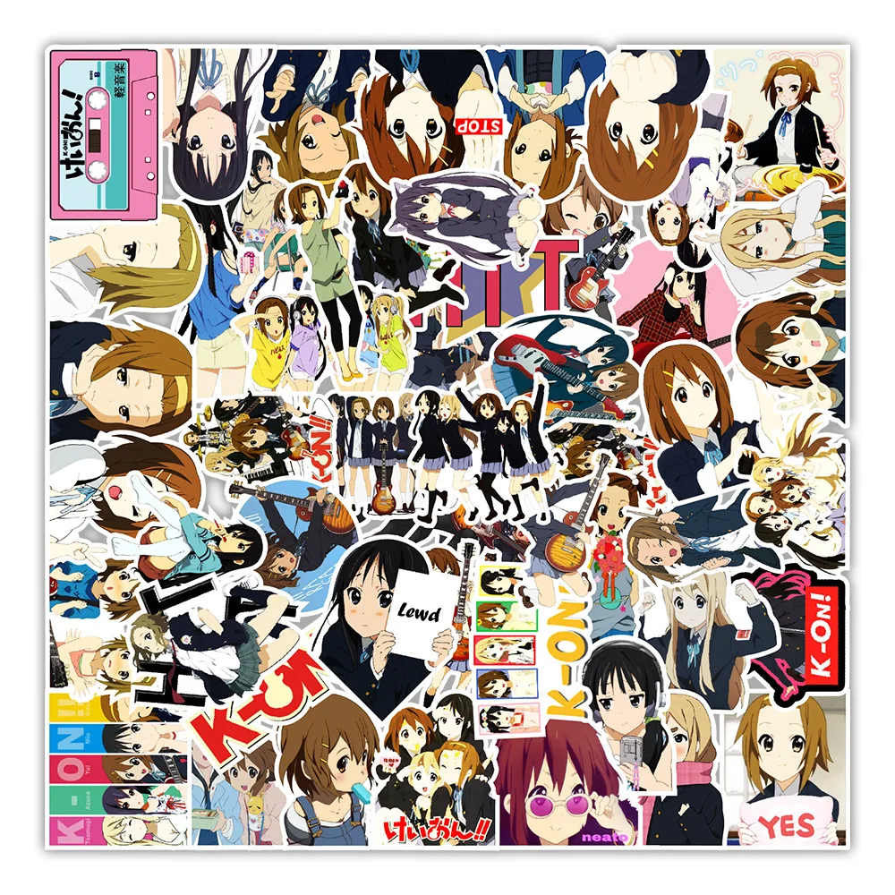 10/30/50 Stück Kawaii Mädchen K-on K-on Anime Aufkleber Yui Mio Ritsu Aufkleber Scrapbooking Gepäck Laptop Kotobuki Tsumugi Aufkleber Spielzeug