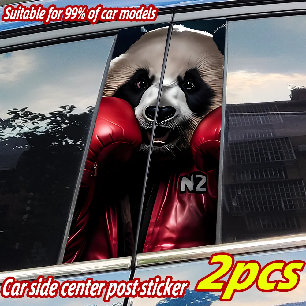 

Panda Boxer Car Stickers Auto B Pillar Waterproof Center Column Decor Cover Scratches Car Doors Pillar Vinyl Decals Accessories