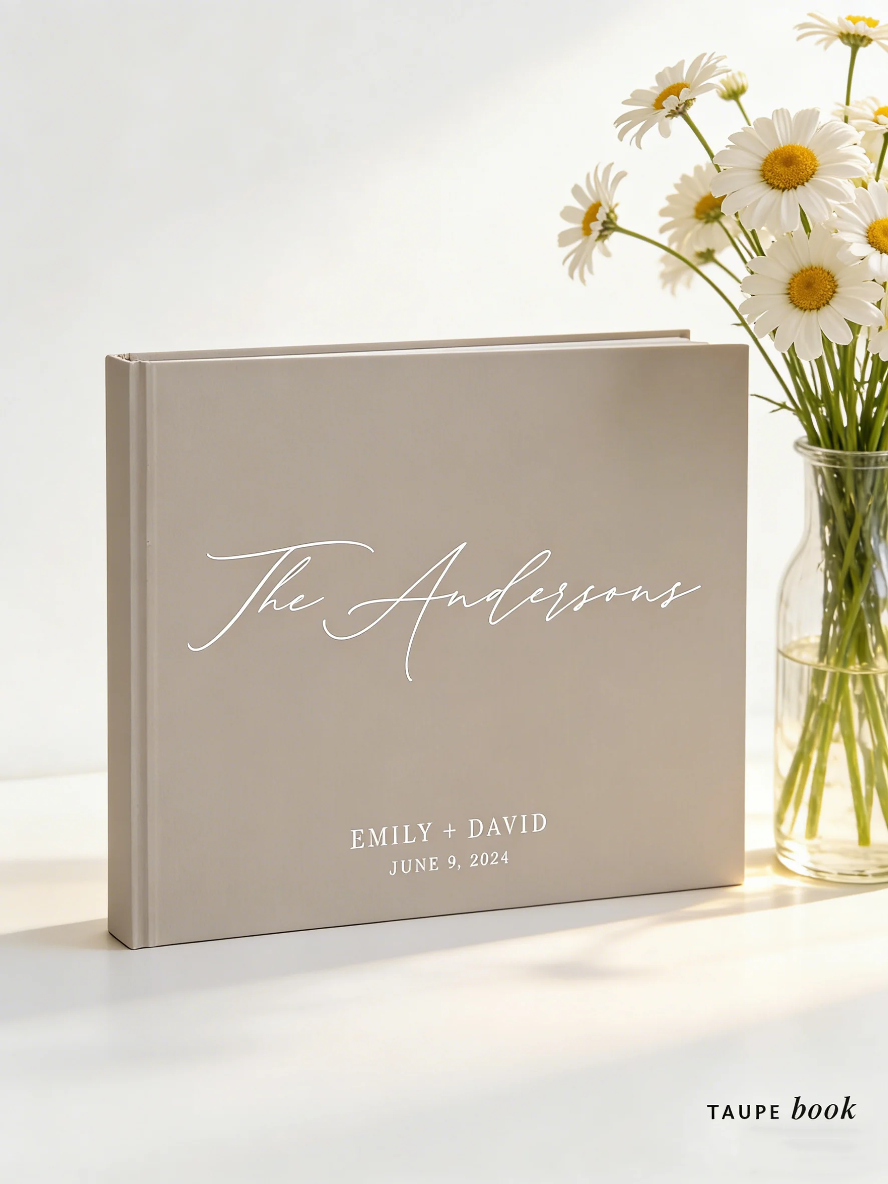 

Нейтральный тауповый альбом для гостей на свадьбу, многофункциональный фотоальбом для подписей, элегантный памятный альбом для приема гостей с выбором из нескольких цветов