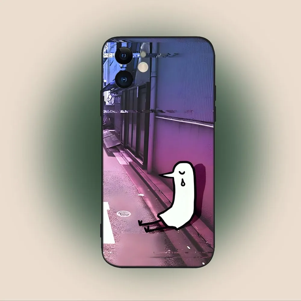 G-Goodnight P-Punpun Phone Case For iPhone 15,14,13,12,11,Plus,Pro Max,XS,X,XR,SE,Mini,8,7 Soft Silicone Black Cover