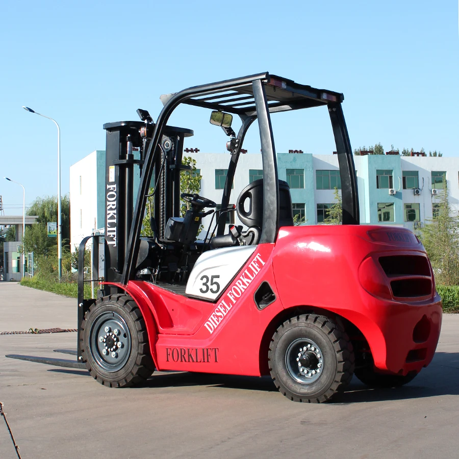 3.5 Ton Diesel Forklift CE Certified Lifting Machine Multiple Attachments Optional For Warehouse Cargo Handling Work