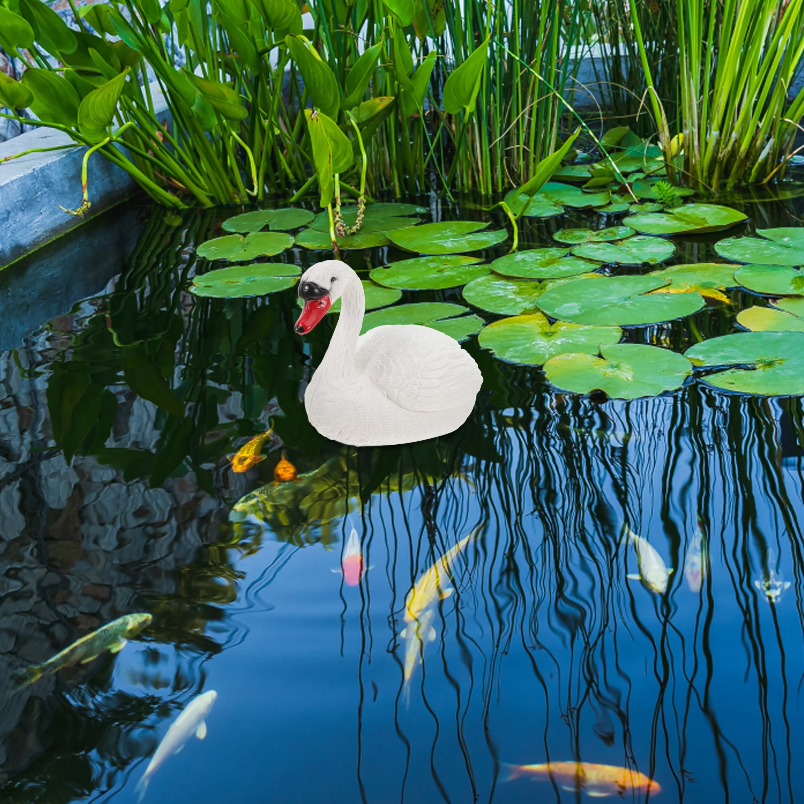 

Lifelike Decor Floating nament for Pond Garden Outdoor Water Feature L Mini Statues Model Swan Garden Statue Figurine Pond