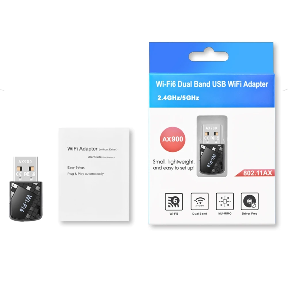 Мини-USB Wi-Fi адаптер 900 Мбит/с Wi-Fi Dongle 2,4G и 5 ГГц двухдиапазонный USB Ethernet-адаптер ПК WiFi-адаптер USB Ethernet-приемник для ПК-ноутбука