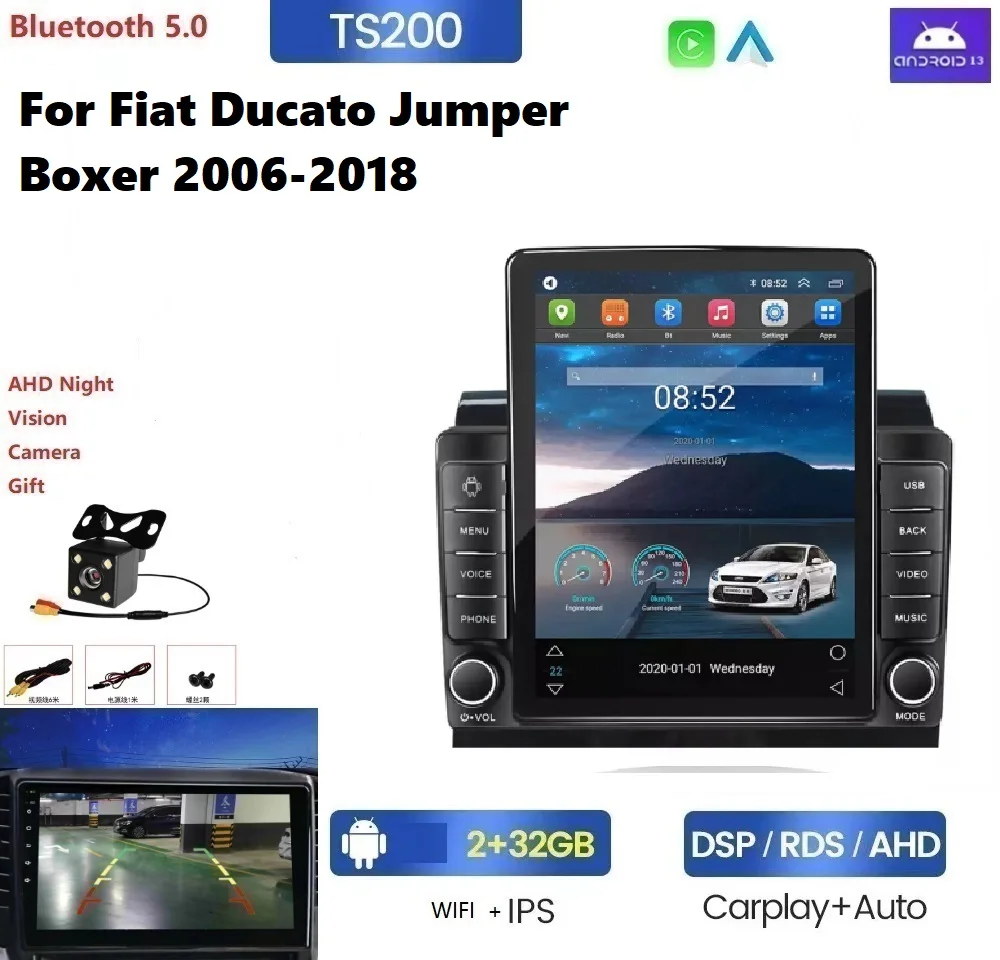 Android 13 8+128G android car radio For Fiat Ducato Jumper Boxer 2006-2018 car-play AM FM car gps auto audio system