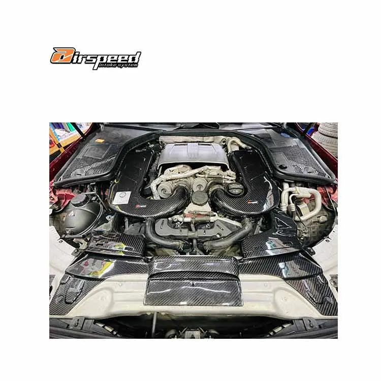 

Airspeed Brand Perfect Fitment Aerodynamic 100% Dry Carbon Fiber air Intake System Without the Inlet for BENZ C63 W205