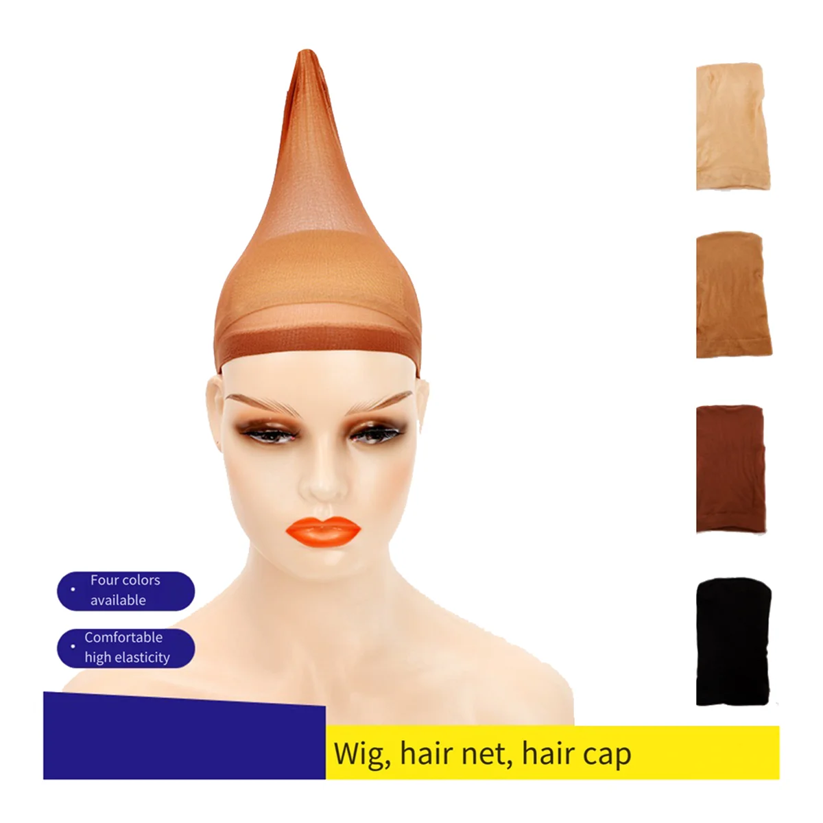 AT53 HD غطاء شعر مستعار تخزين غطاء شعر مستعار شفاف غطاء نايلون رقيق متعدد الوظائف يغطي مريحة، أسود 40 قطعة