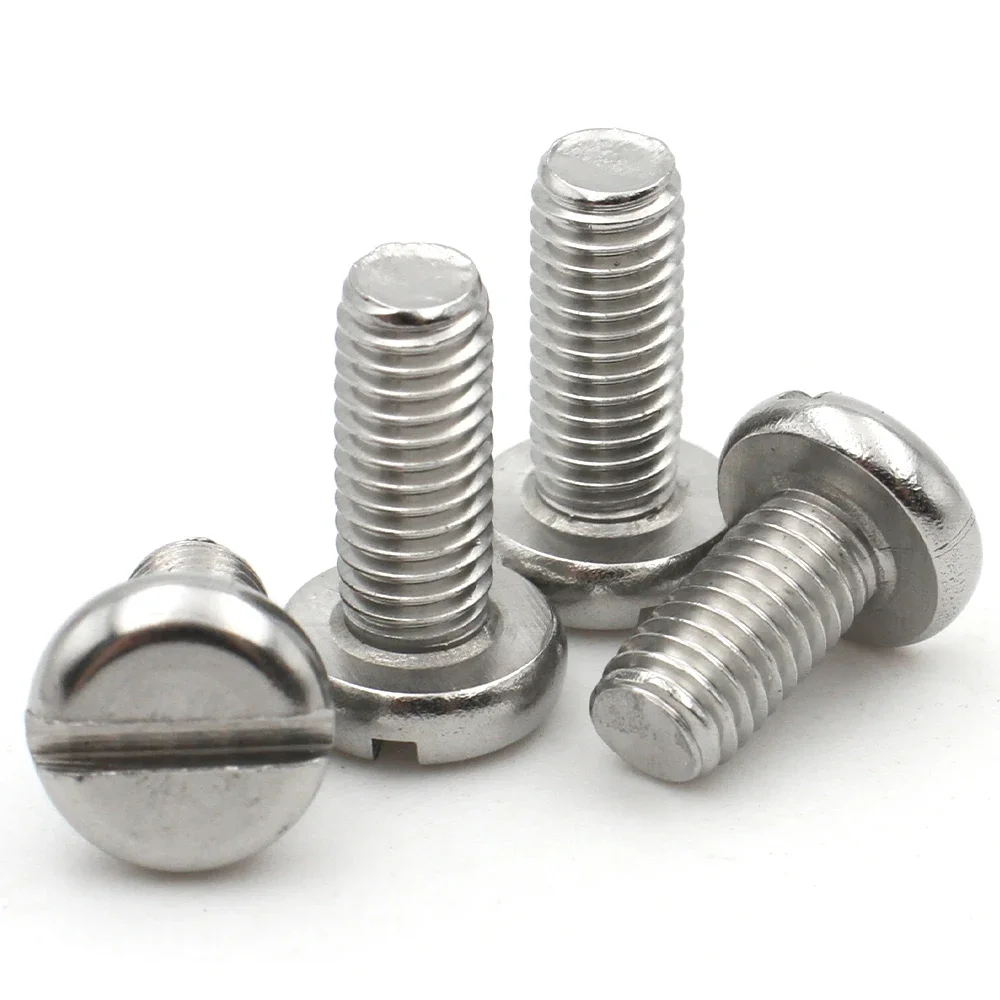 2/5/10/50pcs M1.6 M2 M2.5 M3 M4 M5 M6 M8 M10 GB65 A2-70 304 Stainless Steel Slotted Slot Cap Column Round Head Screw Bolt