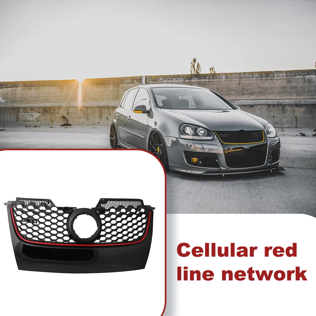 

Front Grilles Guard Protector Cover Car Bumper Grille for VW Golf 5 MK5 V GTI 2006-2009 PVC Rust-proof Shakeproof Bumper Grille