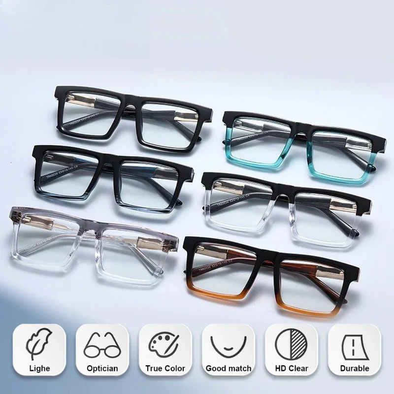 

KIZN Simple Square Myopia Glasses Trendy Men Anti Blue Light Progressive Computer Frame Optical Protection Optical Christmas