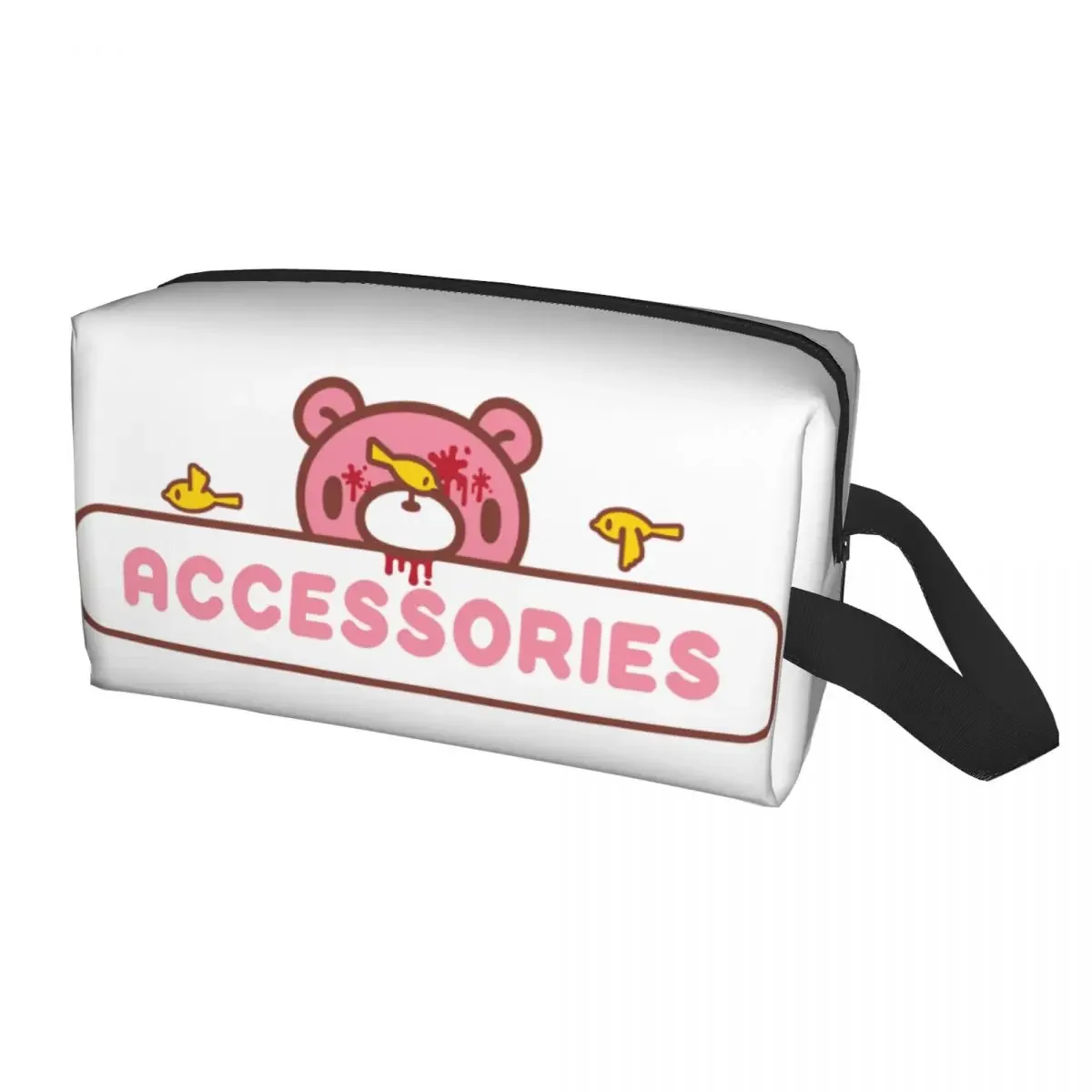 Custom Cartoon Animation Gloomy Bear Travel Cosmetic Bag Women Toiletry Makeup Organizer Lady Beauty Storage Dopp Kit