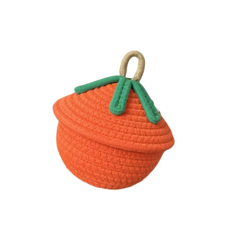 Giải pháp lưu trữ giỏ dây thừng cotton sành điệu để sắp xếp đồ trang điểm và văn phòng phẩm 45BE