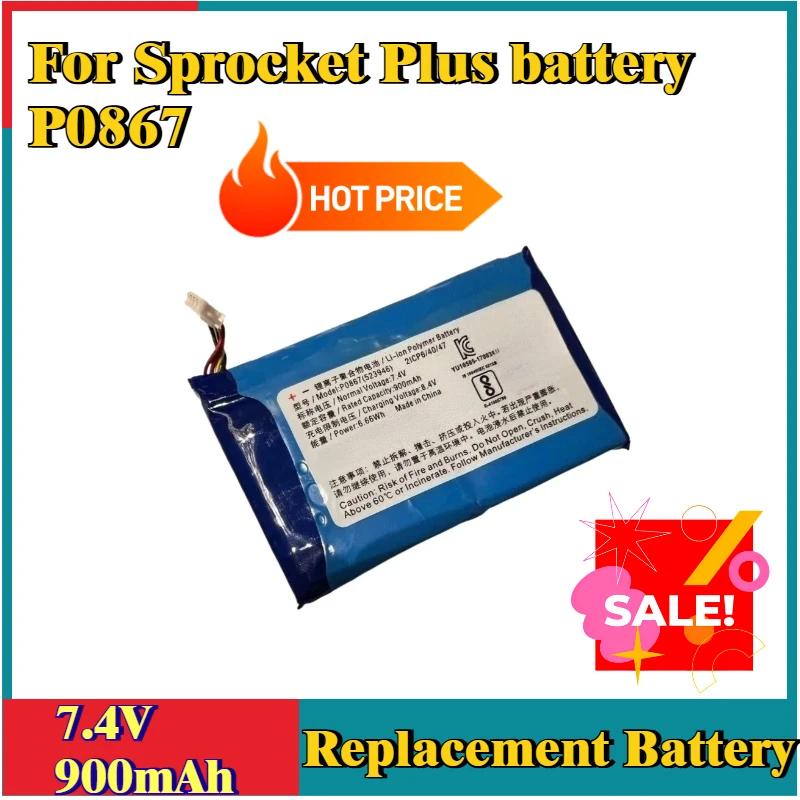 

Brand New Replacement Battery 7.4V 900mAh for Sprocket Plus battery P0867
