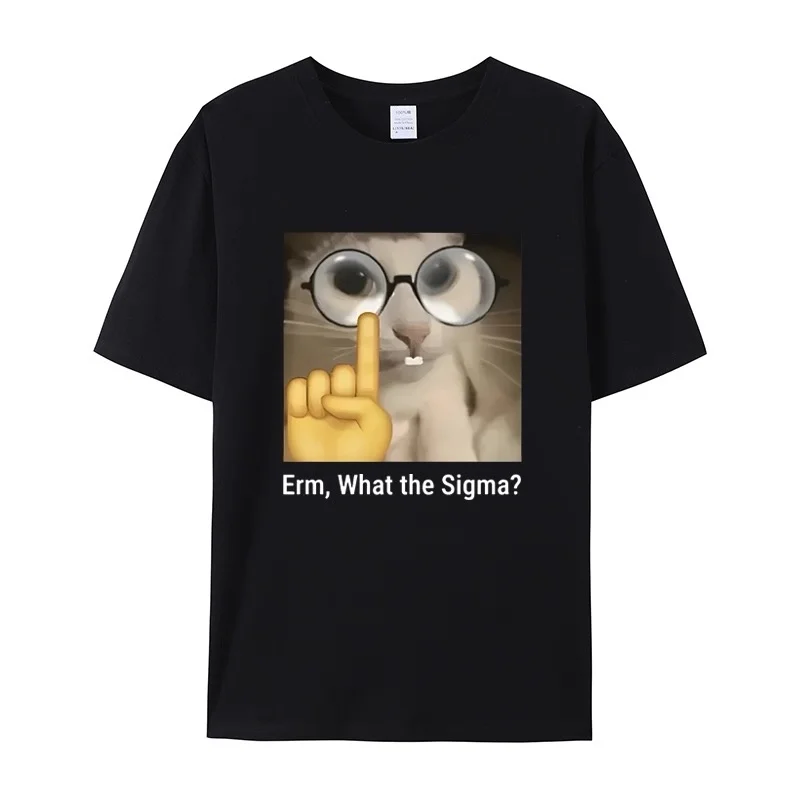 ZAZOMDE Funny Glasses Cat Graphic T-Shirt Unisex Casual Short Sleeve Animal Meme Print Streetwear O-neck Cotton Tops summer