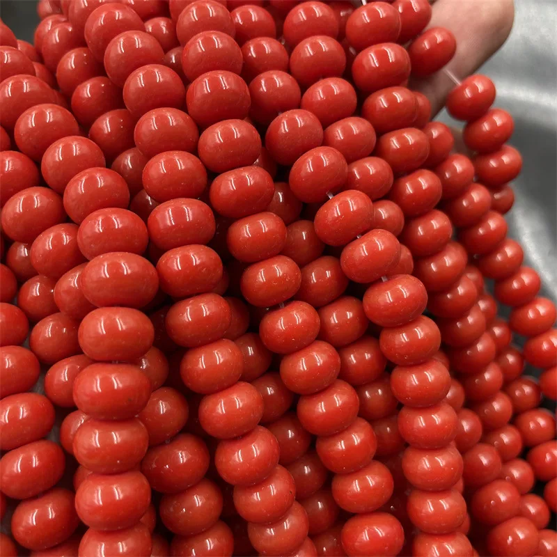 Cheap Jade DIYJewelry Accessories Cherry Red Imitation Jade Abacus Beads Loose Beads Peace Buckle Spacer Beads Spacer