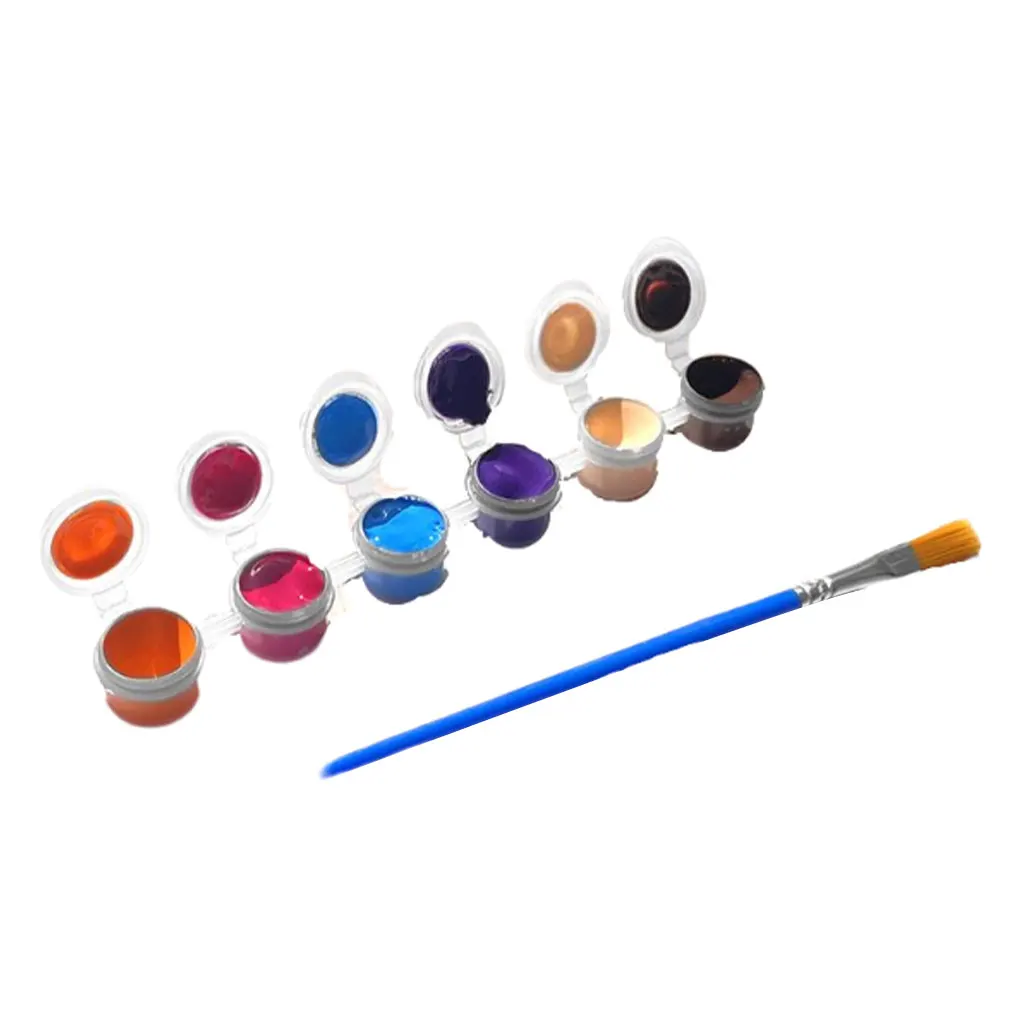 12 Colors Acrylic Paint Set Paintbrushes Washable Gouache Draw Tools Children Kids Art Drawing Supplies Accessories