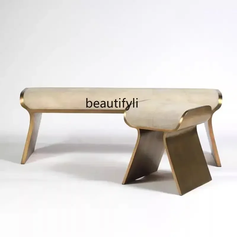 

Отличные скидки на минималистичный кожаный прикроватный табурет, домашний табурет из нержавеющей стали, современный легкий роскошный табурет для спальни, табурет для обуви.