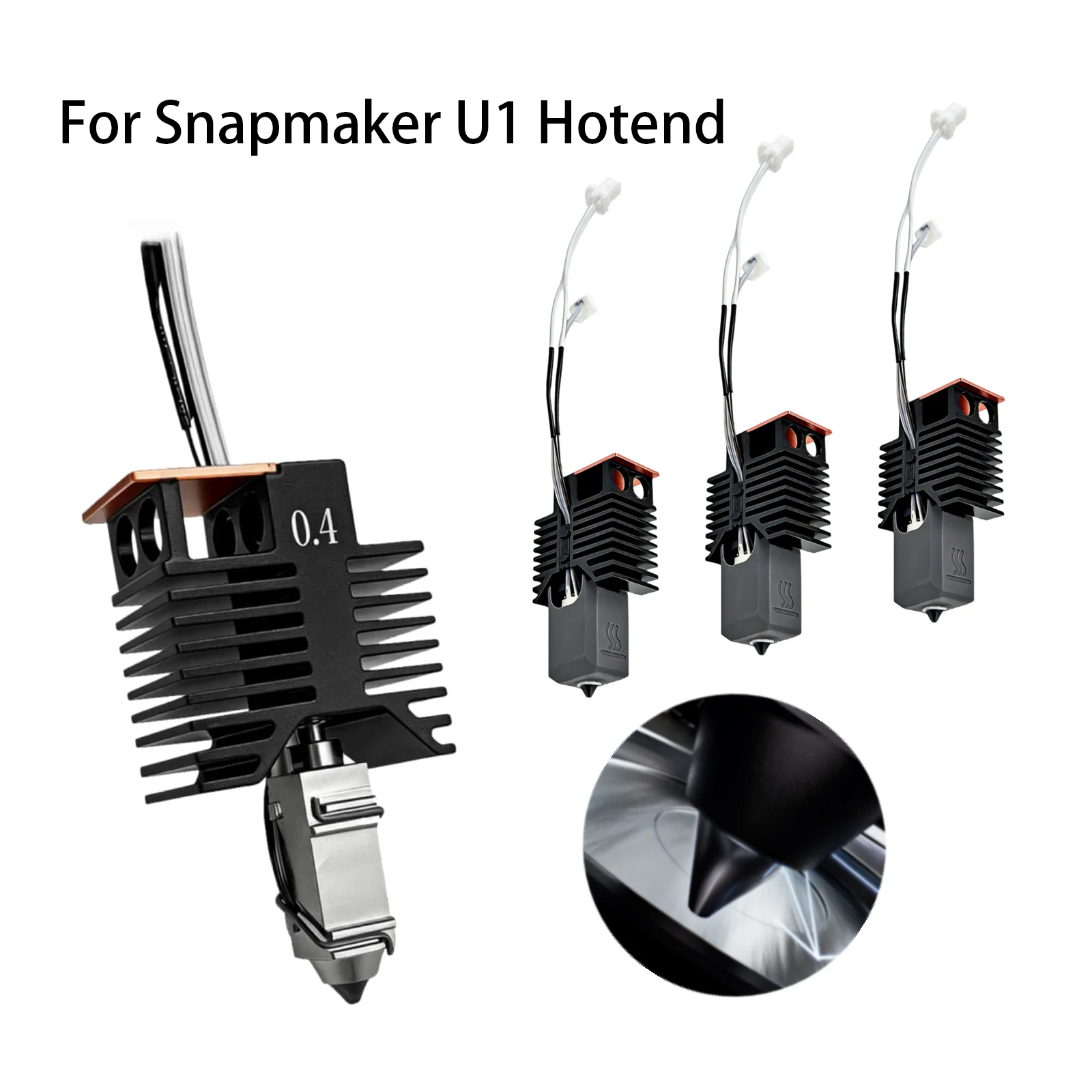 

New High quality For Snapmaker U1 Hot End 0.4mm 24v 48w Ceramic Block Kit Stable Precise Heating High Flow 3d Pirnter U1 Parts