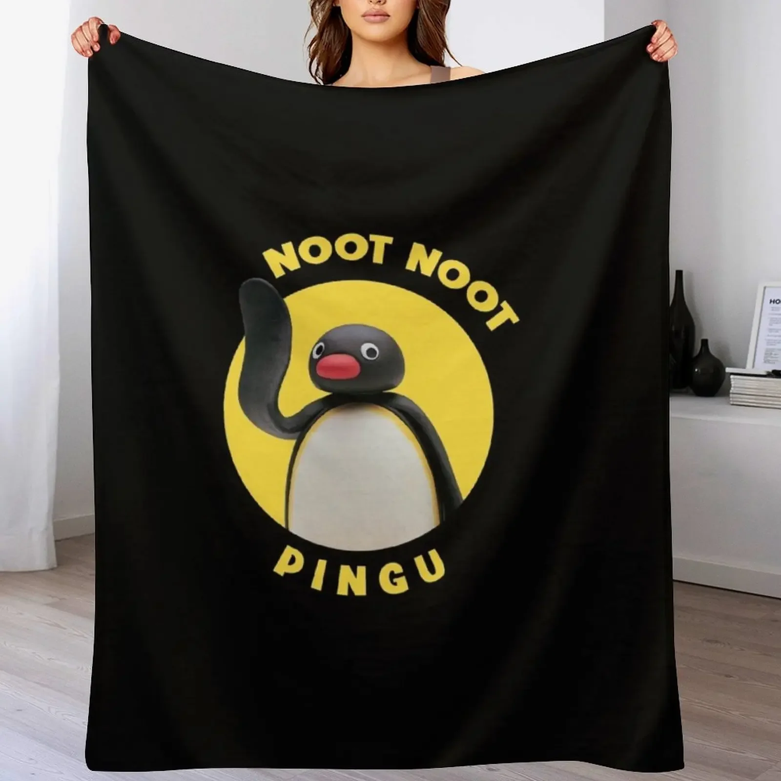 

Noot Pingu Throw Blanket Moving Polar bed plaid Blankets