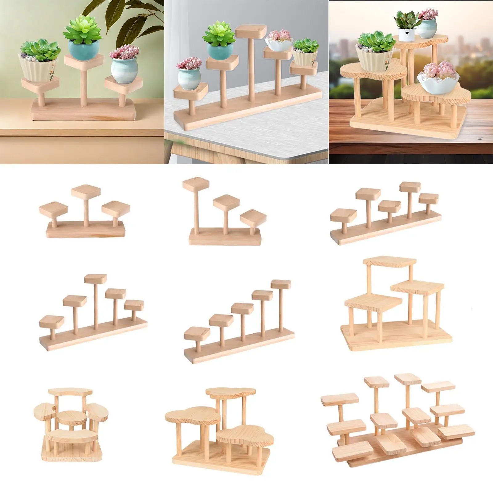 Wooden Display Riser,Showcase,Storage Reusable Figure Display Stand,Desktop