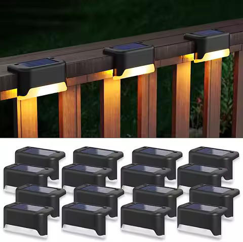 LED Solar Deck Lights Outdoor Solar Path Garden Light Waterproof Solar Step Lamps Decoration for Patio Stair Fence Courtyard