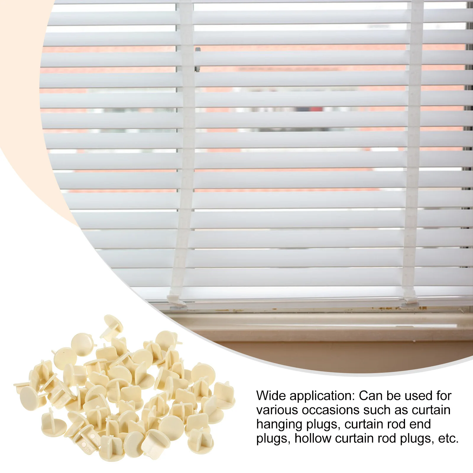 50 قطعة الستائر أسفل السكك الحديدية نهاية قبعات البلاستيك سلم الحبل المقابس استبدال أجزاء للستائر الأفقية والأسطوانية #1