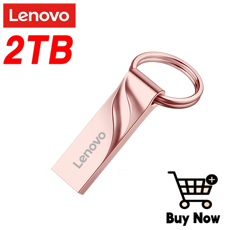 Lenovo-Unidade Flash USB Portátil Impermeável, Flash Drive Metal, Tipo C, Pendrive de Alta Velocidade, Novo, 2TB, 1TB, USB 3.0