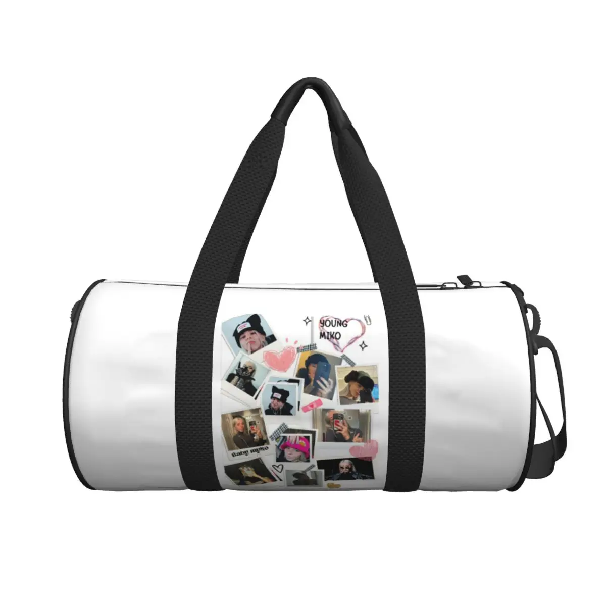 

Collage Of Young Miko Large Duffle Gym Bag Waterproof Duffle Travel Bags Handbags Fitness bag