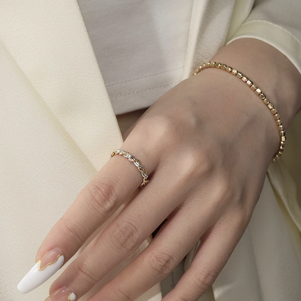 

Rings 14K Gold Filled Weave 925 Sterling Silver Knuckle Rings Minimalism Dainty Jewelry for Women Party Birthday Daily Gifts