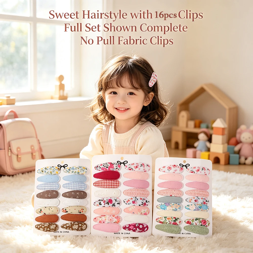 RAINBOW BOWS 16 Teile/satz Boutique Bunte Haar BB Haarspangen für Kinder Geschenk Frische Druck Kinder Haar Pony 2,2 zoll Haarnadeln – Detail 1