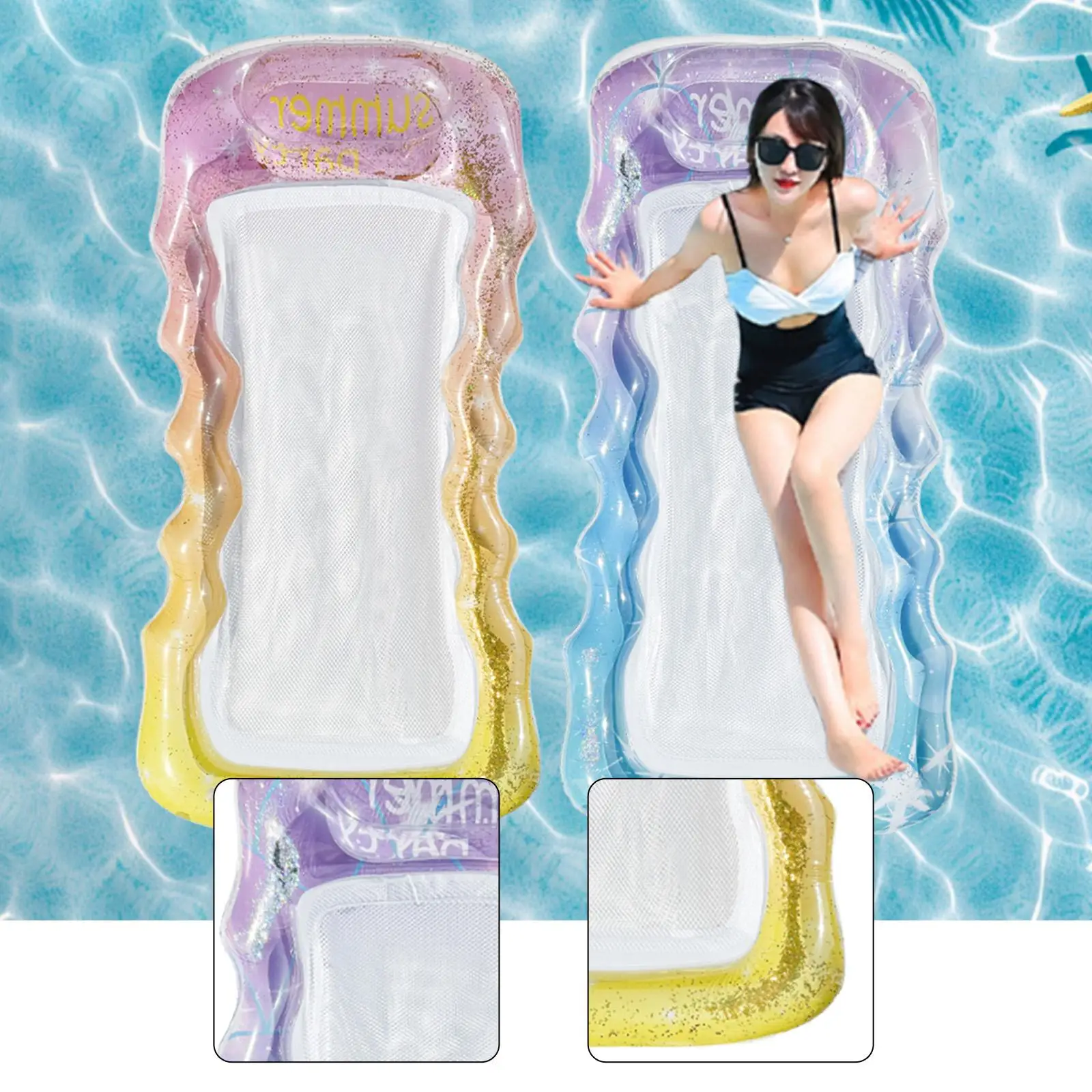 

Надувной поплавок для бассейна, портативный коврик для загара, плот для бассейна, поплавок для воды, товары для пляжной вечеринки, уличный летний аквапарк