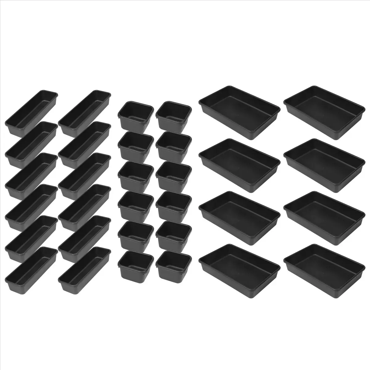 [CLOS] Tool Box Organizer and Storage Tray, Tool Box Drawer Organizer Bins, Toolbox Organizer Tray Divider Set, Black 32 Pack