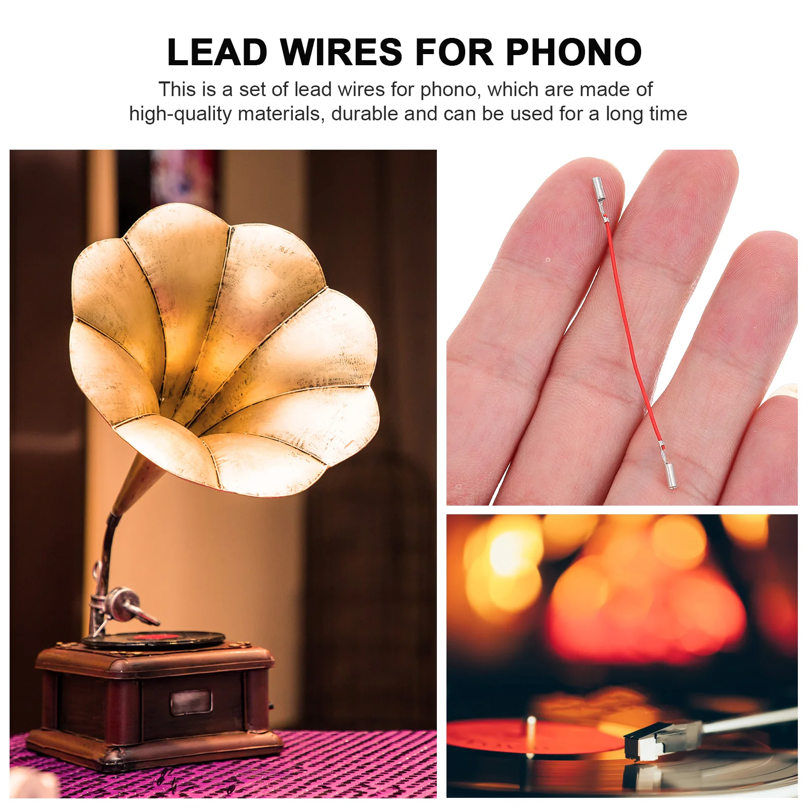 

4pcs Phono Cable Lead Wires Eco friendly Plastic Durable High quality Record Player Data Lines Storage Suitable Devices