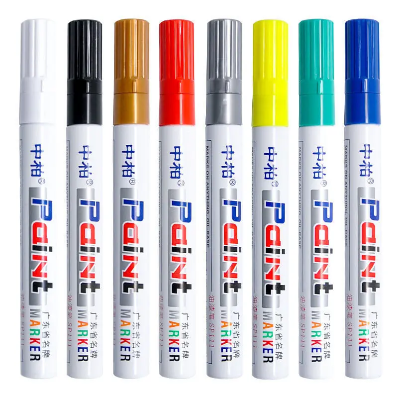 

SP111 Oil Based Paint Marker Pen Waterproof Fade Resistant White Black Touch Up Paint Marker for Marking Repair