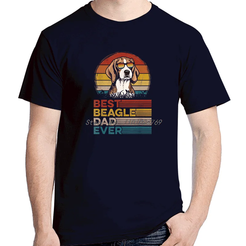 Best Beagle Dad Ever Fathers Day Puppy Dog Dad Funny Graphic T Shirts Summer Cotton Short Sleeve T-Shirts Mens Print T Shirt