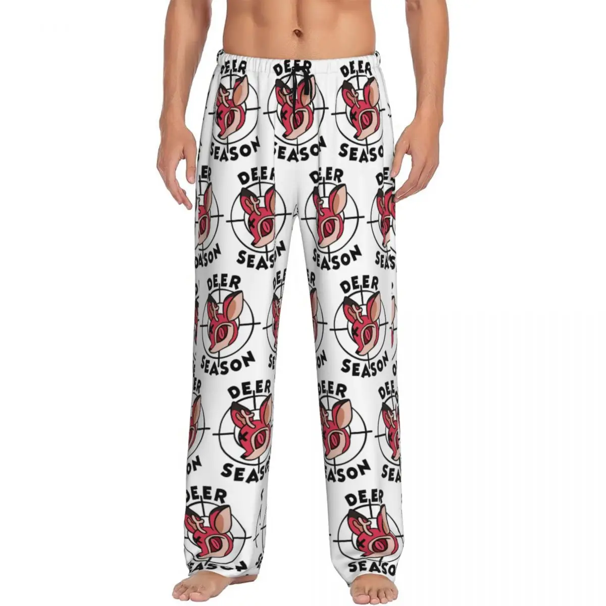 Custom Alastor Deer Season Pajama Pants Men Sleepwear Sleep Lounge Bottoms with Pockets