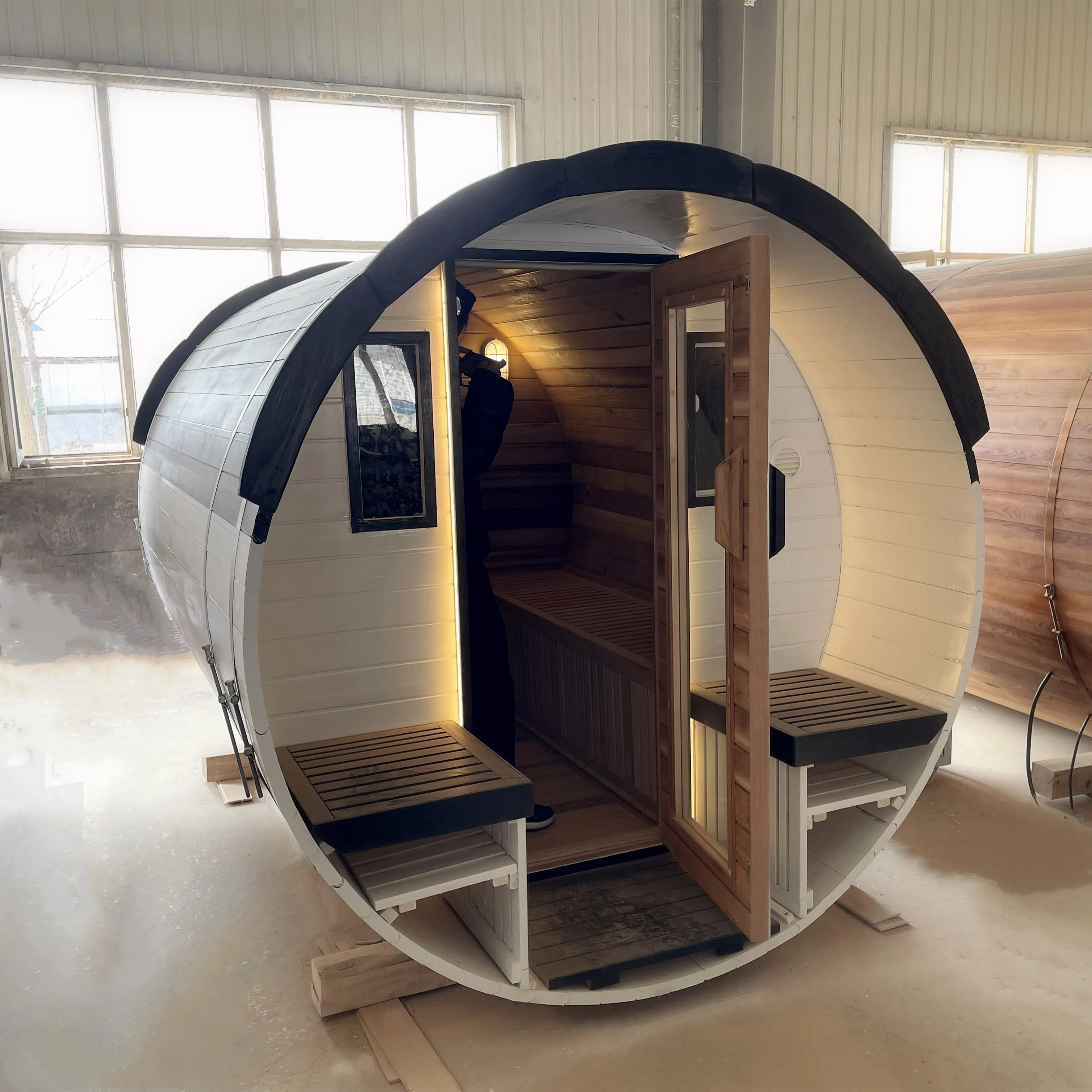Brand New Product Corner Outdoor Infrared Barrel Sauna