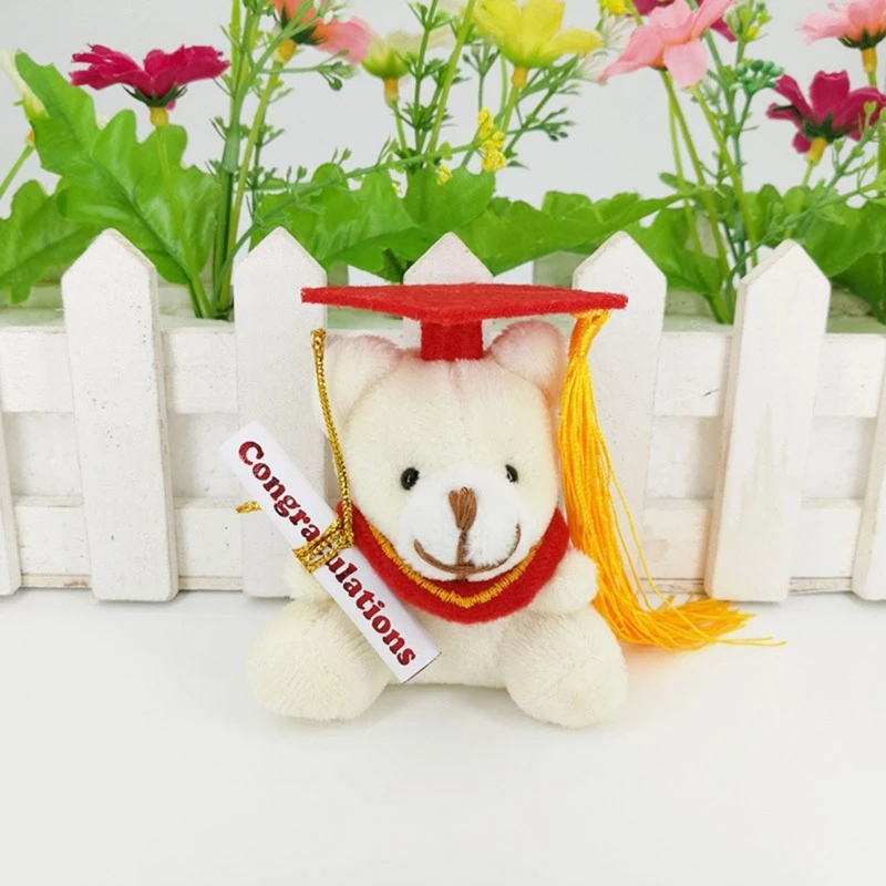 Plush Keychain Stuffed Animal Bear Keyring Graduation Gift Handbag Pendant