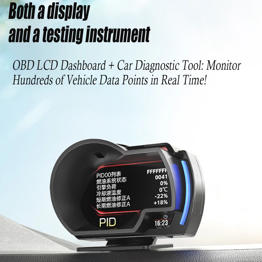 Car HUD Head Up Display Dual Mode OBD2 GPS Multifunctional Auto OBD Monitor Anti-glare Sunshade Plug Play Car Speed RPM Gauge Me - view 5