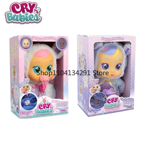 Cry Babies Goodnight Coney Starry Sky Jenna Interactive Baby Doll Baby Sleep Toy with Night Light and Lullaby Bedtime Dolls