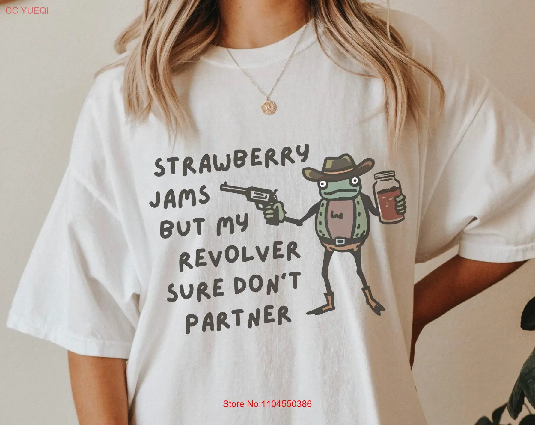 Strawberry Jams But My Revolver Don't Cowboy Frog Unhinged T Shirt Weirdcore Clothing Gen Z Weird Stuff Funny Comfort Colors